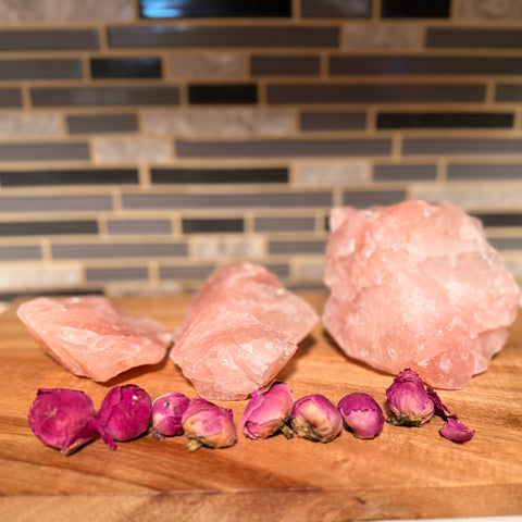 Natural Pink Rose Quartz Cobbed Specimens – Heart Healing & Loving Energy