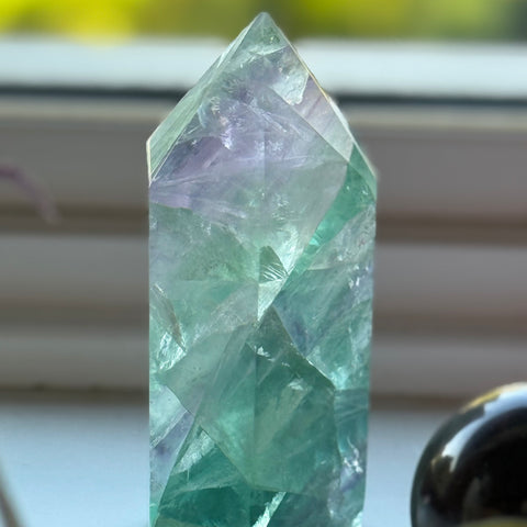 Rainbow Fluorite Tower – Focus & Clarity Crystal for Mental Balance & Energy Alignment