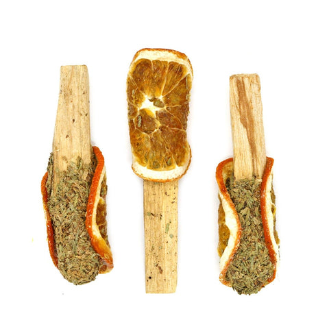 Cedar & Orange Palo Santo Pops | 3” - 4” Smudge Sticks for Cleansing, Meditation & Energy Healing - SYN - ergy
