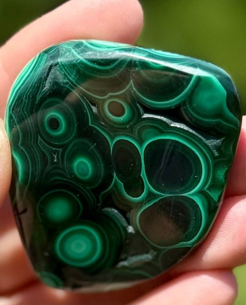 Congo Malachite Polished Stone|Deep Swirls & Vibrant Green - SYN - ergy