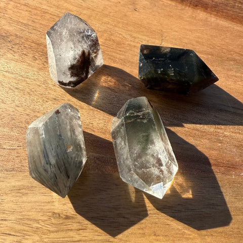 Garden Quartz Points | Lodolite Crystal Towers 1.5–2” | Dreamscape Quartz | Scenic Inclusion Quartz - SYN - ergy