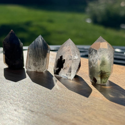 Garden Quartz Points | Lodolite Crystal Towers 1.5–2” | Dreamscape Quartz | Scenic Inclusion Quartz - SYN - ergy