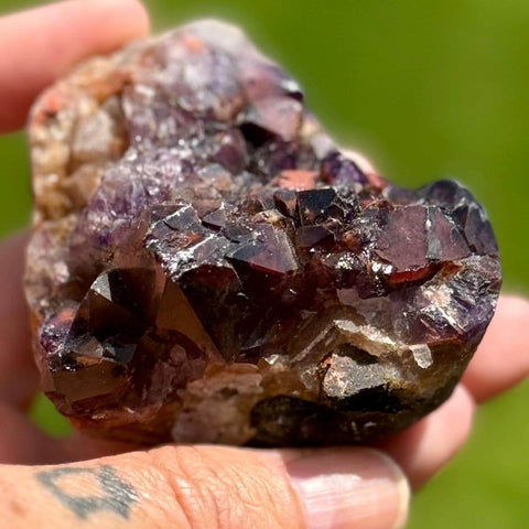 Hematite Alien Amethyst Cluster • Spirit Quartz for Grounding and Intuition • Rare Cactus Amethyst Crystal • Aura Protection & Energy Cleari - SYN - ergy