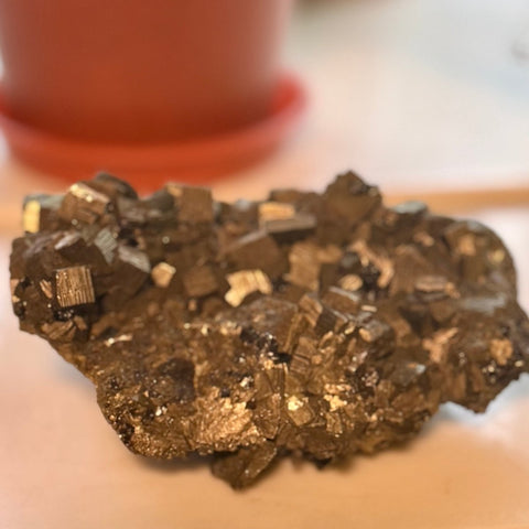 Large Natural Pyrite Cluster – 1 lb 2 oz | Cubic Fool’s Gold Crystal Specimen for Healing, Abundance & Display - SYN - ergy