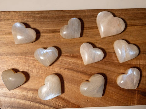 Moonstone Heart Crystal | Divine Feminine Energy | Intuition and Emotional Balance | Polished Gemstone Heart
