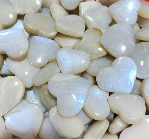Moonstone Heart Crystal | Divine Feminine Energy | Intuition and Emotional Balance | Polished Gemstone Heart
