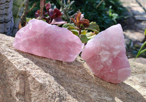 Natural Pink Rose Quartz Cobbed Specimens – Heart Healing & Loving Energy - SYN - ergy