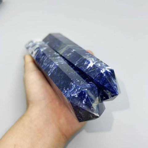 Natural Sodalite Tower – 7" - 10" Tall Blue Decorative Crystal: Small - SYN - ergy
