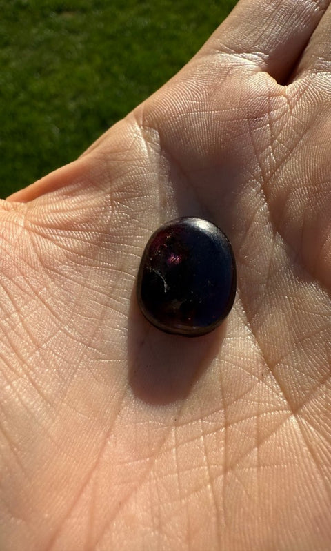 Polished Rhodolite Garnet Cabochon| Deep Pink Garnet Crystal | Root & Heart Chakra Stone | Crystal for Passion & Creativity | Jewelry Making Gem - SYN - ergy