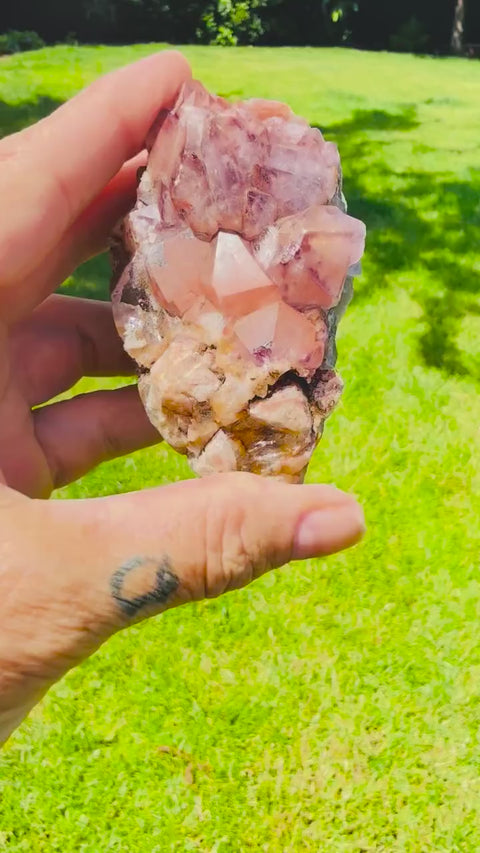 Hematite Alien Amethyst Cluster • Spirit Quartz for Grounding and Intuition • Rare Cactus Amethyst Crystal • Aura Protection & Energy Cleari