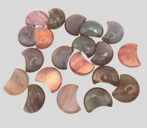 Rainbow Fluorite Moon| Pocket Size - SYN-ergy