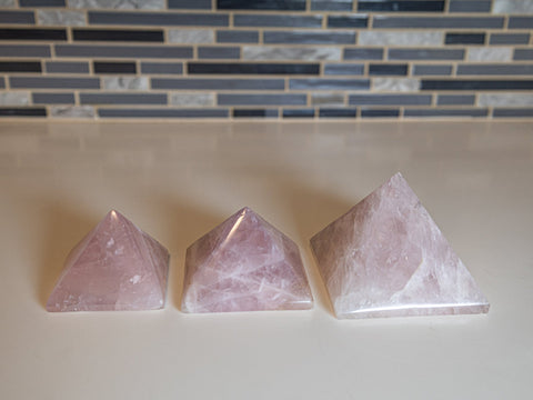 Rose Quartz Pyramid| Heart Chakra & Emotional Balance Crystal - SYN-ergy