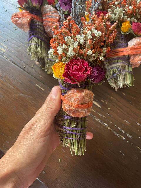 Sunstone Smudge Stick with Cedar & Lavender | Handcrafted Botanical Bundle