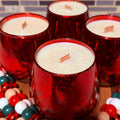 Snickerdoodle Coconut Soy Wax Candle – 14 oz Luxe Red Metallic | Wood Wick Holiday Candle - SYN-ergy