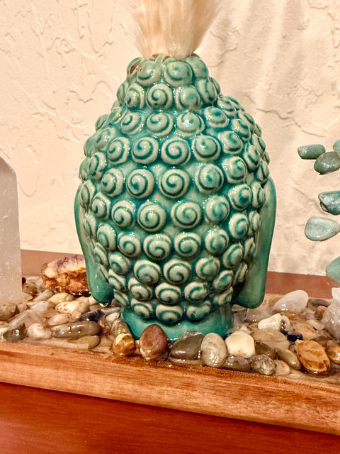 Crystal Tree & Selenite Buddha Altar – Unique Meditation Space | Rooted in Peace