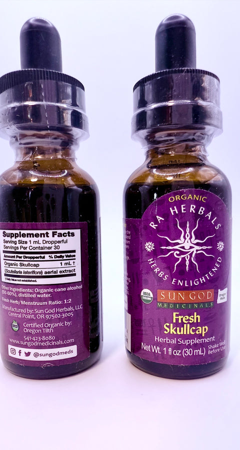 Organic Skullcap Tincture – 1 oz | RA Herbals by Sun God Medicinals