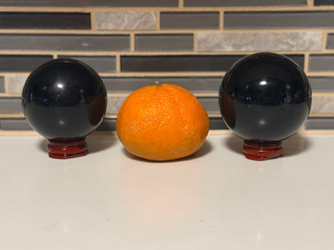Black Obsidian Sphere with Stand| Grounding & Protection Crystal