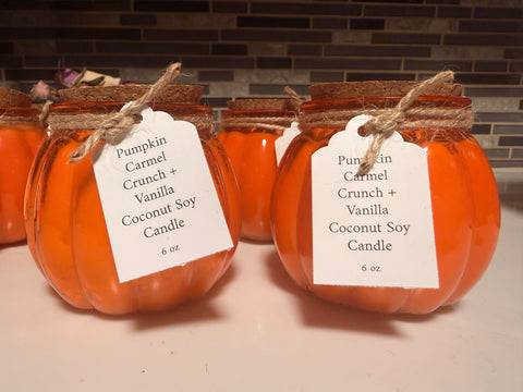 Autumn Alchemy| Pumpkin Glass Soy Candle | Pumpkin Carmel Crunch + Vanilla