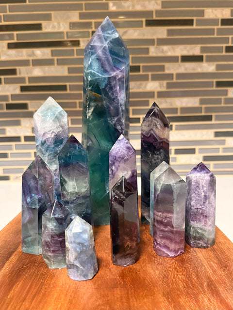 Rainbow Fluorite Tower| Focus, Clarity & Energy Alignment