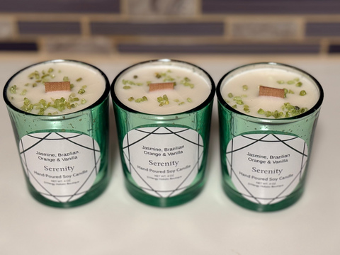 Serenity Coconut Soy Hand Poured Artisan Candle | Jasmine, Vanilla & Orange | 4 oz