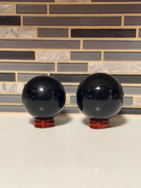 Black Obsidian Sphere with Stand| Grounding & Protection Crystal