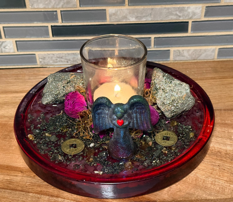 Angel of Light Altar Pyrite, Rose Quartz & Frankincense - SYN-ergy