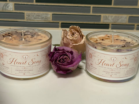 Heart Song Candle |Rose Infused Soy Candle