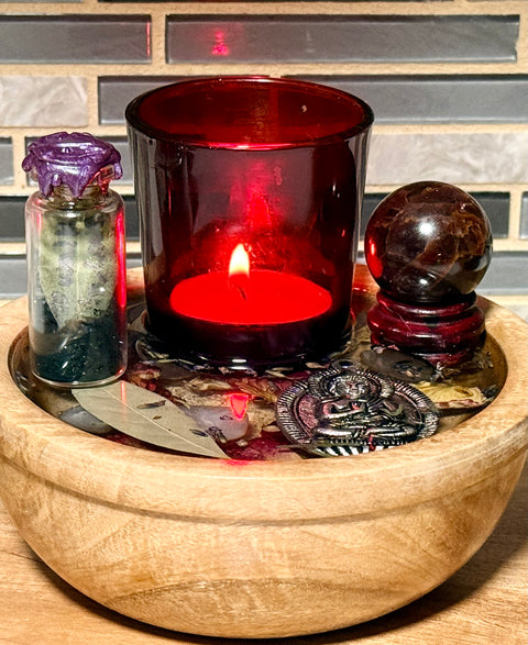 " I Walk In Love" Earth and Heart Altar with Buddha Charm