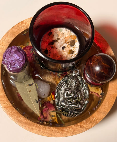 " I Walk In Love" Earth and Heart Altar with Buddha Charm
