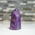 Ametrine Tower | Amethyst and Citrine Crystal Point | Polished Stone for Focus, Abundance & Manifestation | Clarity
