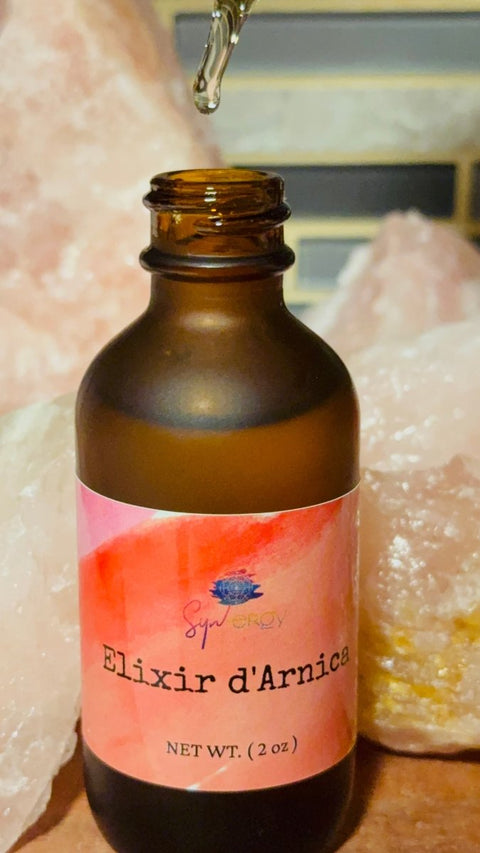Arnica Elixir – Vetiver & Sandalwood | Rose Quartz Infused | 2 oz - SYN - ergy
