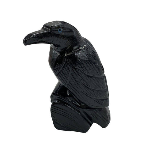 Black Onyx Raven Figurine |Protection, Grounding & Intuitive Insight