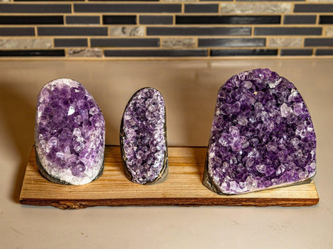 Base Cut Amethyst Crystal | Raw Amethyst Display Stone | Third Eye & Crown Chakra | Spiritual Protection | Healing Home Decor