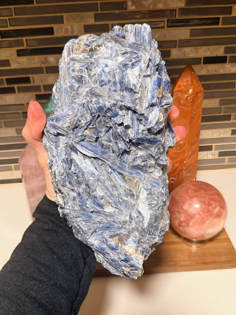 Blue Kyanite Raw Crystal on Matrix – One of a Kind - SYN - ergy