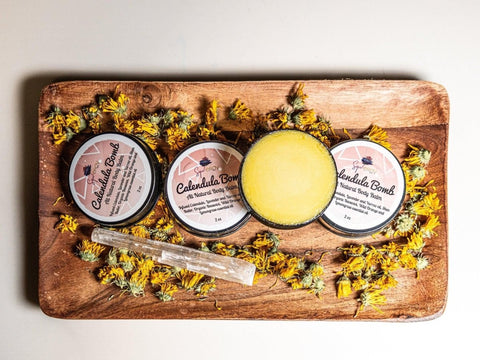 Calendula Balm with Yarrow & Lavender | Herbal Salve | Nourishing Balm for Dry, Sensitive Skin | Natural Botanical Skincare
