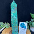 Chrysocolla with Azurite Tower (8.5”) |High - Vibration Healing Crystal| Exact Piece Shown - SYN - ergy