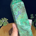 Chrysocolla with Azurite Tower (8.5”) |High - Vibration Healing Crystal| Exact Piece Shown - SYN - ergy