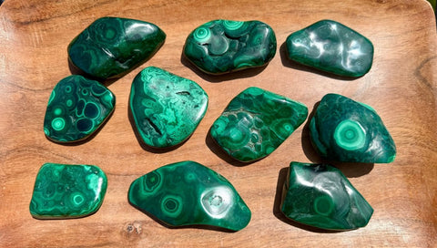 Congo Malachite Polished Stone|Deep Swirls & Vibrant Green - SYN - ergy