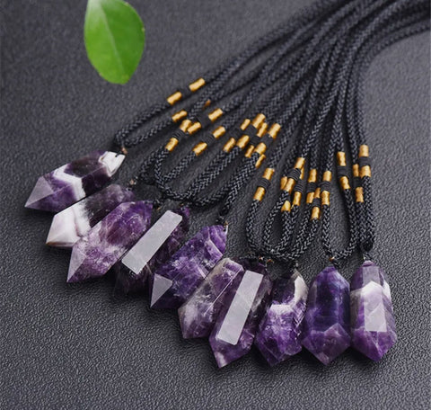 Crystal Pendent Necklaces|Double Terminated & Polished Stones - SYN - ergy