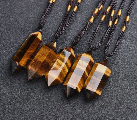 Crystal Pendent Necklaces|Double Terminated & Polished Stones - SYN - ergy