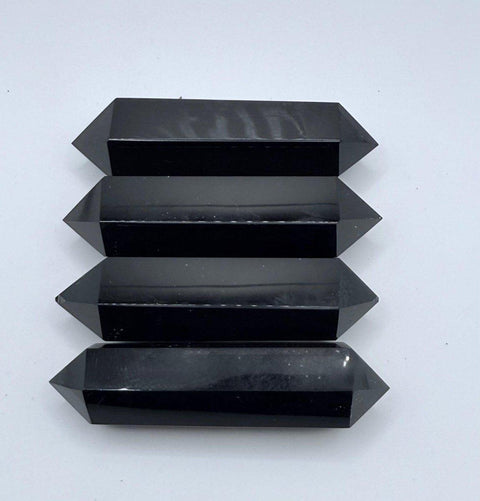 Double Terminated Obsidian Wand | Grounding & Protection Crystal | Energy Clearing Tool | Black Obsidian Point - SYN - ergy