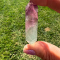 Double Terminated Watermelon Fluorite Wand | Rainbow Fluorite Crystal | Chakra Alignment Tool | Heart & Third Eye Energy | Pocket - Sized - SYN - ergy