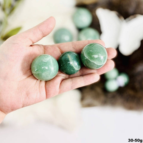 Green Aventurine Polished Crystal Sphere (50–100g) | Luck, Abundance & Heart Healing - SYN - ergy