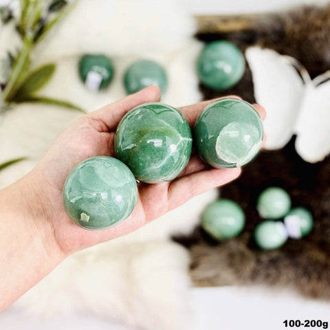 Green Aventurine Polished Crystal Sphere (50–100g) | Luck, Abundance & Heart Healing - SYN - ergy