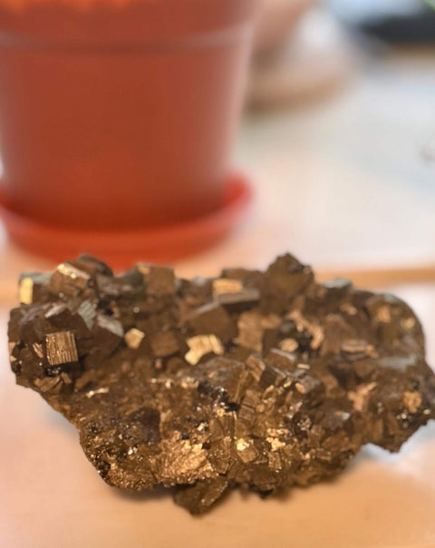 Large Pyrite Cluster – 1 lb 2 oz Fool’s Gold Crystal | Abundance & Protection Stone - SYN - ergy