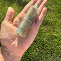 Lemurian Aquatine Calcite Tower | Ocean Blue Calcite Point for Emotional Healing, Intuition & Meditation | Soothing Crystal Energy - SYN - ergy