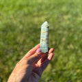 Lemurian Aquatine Calcite Tower | Ocean Blue Calcite Point for Emotional Healing, Intuition & Meditation | Soothing Crystal Energy - SYN - ergy