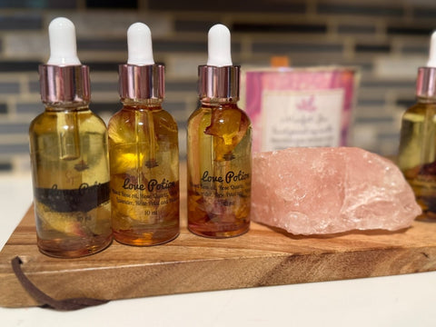 Love Potion Body Oil|Rose Quartz, Argan & Aromatherapy Blend - SYN - ergy