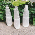 Luminous Selenite Sky Tower| Carved Satin Spar Crystal Point - SYN - ergy