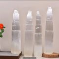 Luminous Selenite Sky Tower| Carved Satin Spar Crystal Point - SYN - ergy